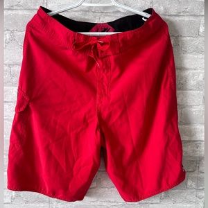 Red Quicksilver board shorts